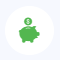 piggy bank icon green
